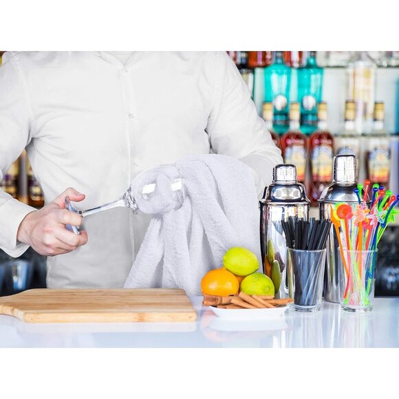 Utopia Towels Kitchen Bar Mops Pack of 12 Cotton Absorbent White Multi Purpose - Picture 3 of 8